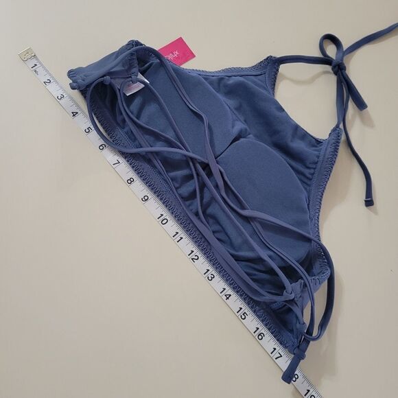 Xhilaration Crochet Blue High-Neck Bikini Top - Picture 7 of 12